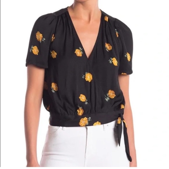 Madewell Tops - Madewell Floating Florets Floral Wrap Tie Top Sz small